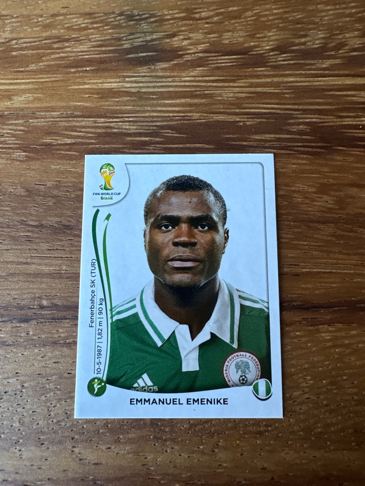 Emmanuel Emenike FIFA World Cup 2014 Panini Sticker, Ophalen of Verzenden, Zo goed als nieuw, Overige sporten, Poster, Plaatje of Sticker