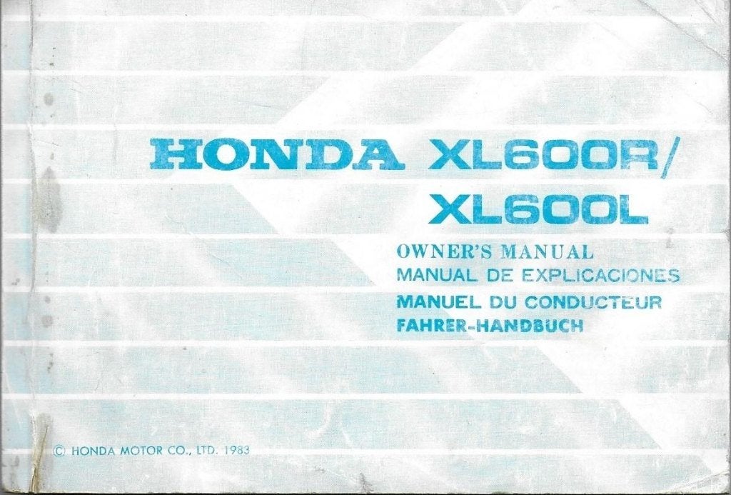 Honda XL600 R XL600 L manual Betriebsanleitung (012v), Ophalen of Verzenden, Honda