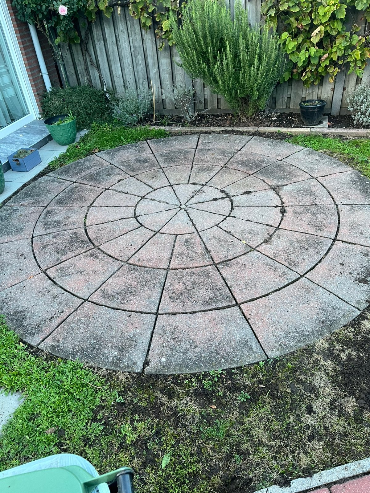 Terras tegels cirkel 3m, Ophalen, Gebruikt, Beton, Terrastegels
