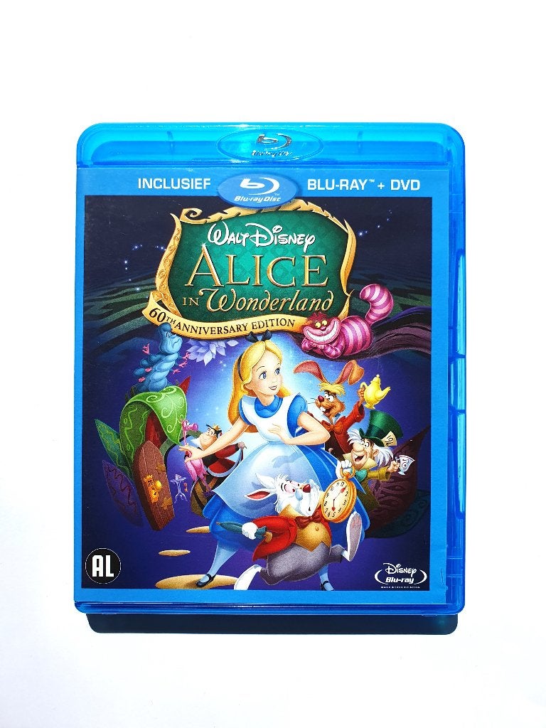 Alice In Wonderland - Walt Disney nr 13 (Blu-ray + DVD), Ophalen of Verzenden, Zo goed als nieuw, Nederlands, Tekenfilms en Animatie