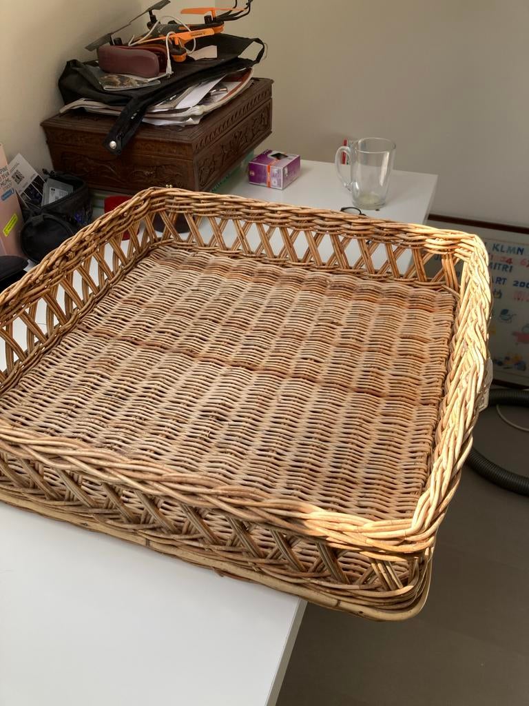 Riviera Maison rieten mand, Ophalen, Gebruikt, Mand, Vierkant