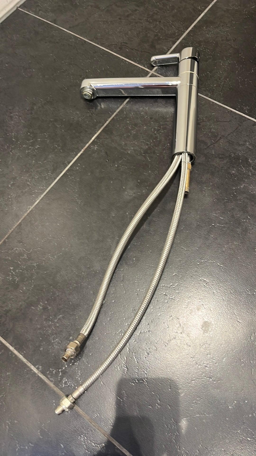 Keukenmengkraan chroom, Damixa, 26 cm hoog, Ophalen, Zo goed als nieuw, Chroom, Kraan