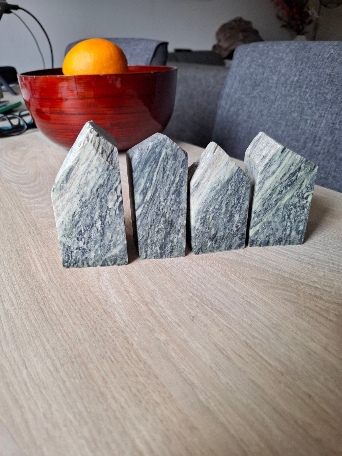 Groen witte marmeren decoratie blokken, Ophalen, Meerkleurig, Zo goed als nieuw, Modern