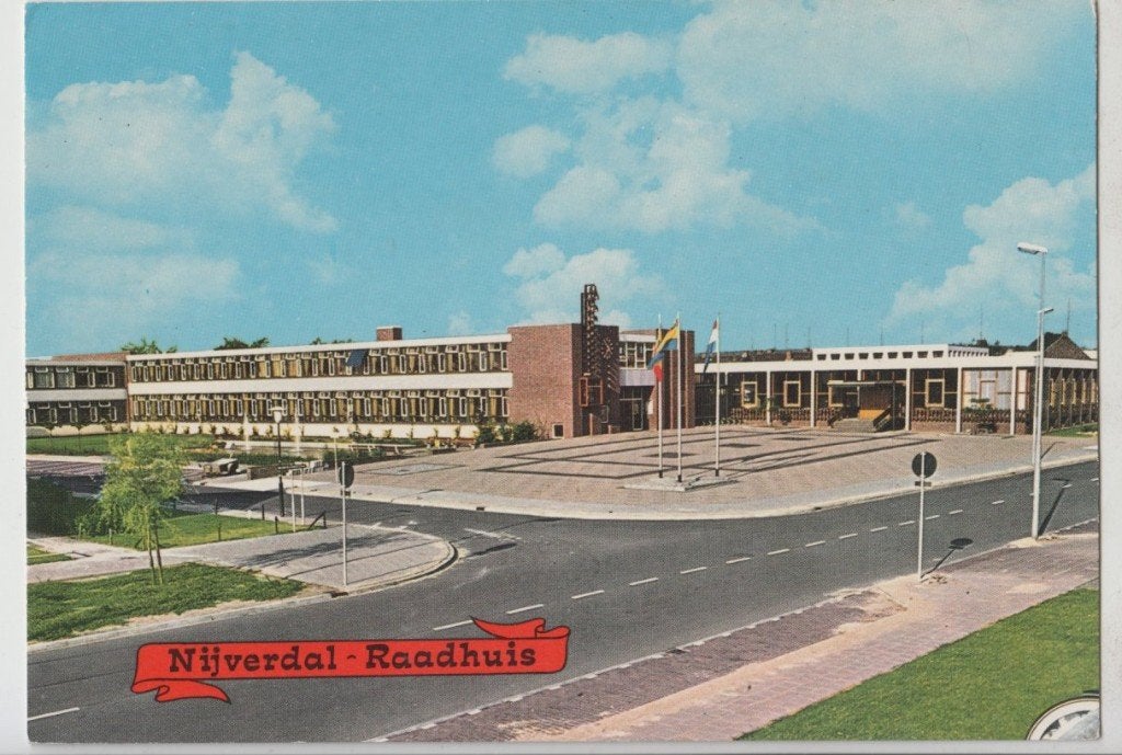Nijverdal Raadhuis/Gemeentehuis Ongelopen 1970, Verzamelen, Ophalen of Verzenden, 1960 tot 1980, Ongelopen, Overijssel