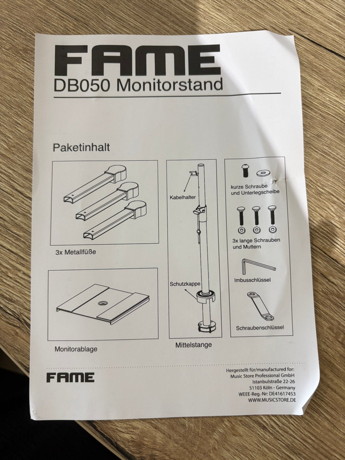 FAME Monitor Stand DB 050 nieuw, Ophalen of Verzenden, Nieuw