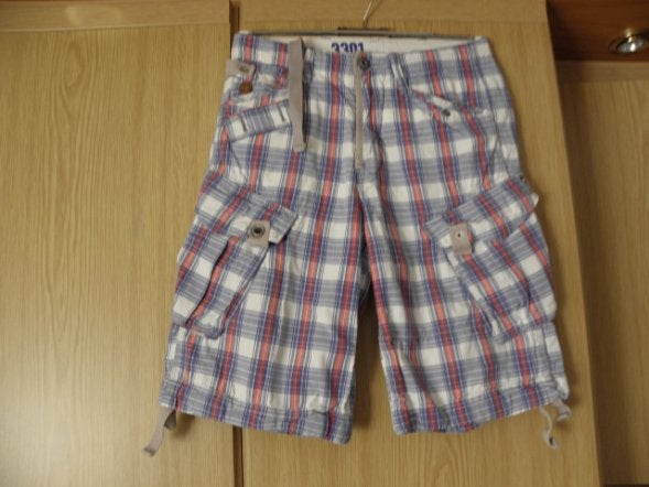 Originele katoenen geruite bermuda broek G STAR 158/164 zgan, Broek, Ophalen of Verzenden, Zo goed als nieuw, G-Star Raw