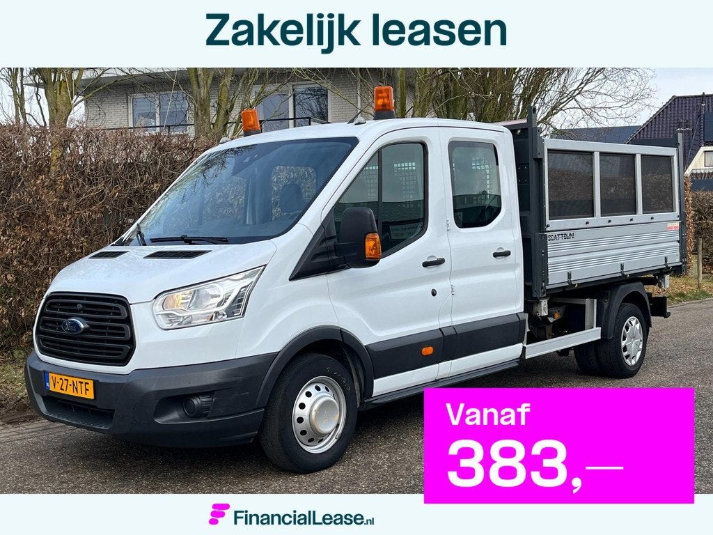 Ford Transit 350 2.2 125PK DC driezijdige kipper | dubbelluc, Auto's, Bestelauto's, Bedrijf, Lease, Financial lease, ABS, Airbags