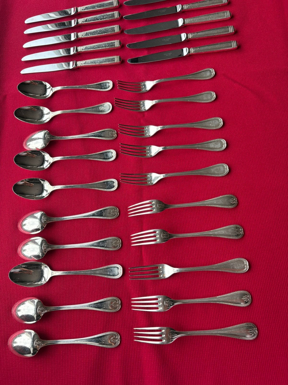 Verzilverd Christofle bestek - 30 delig, Antiek en Kunst, Ophalen of Verzenden