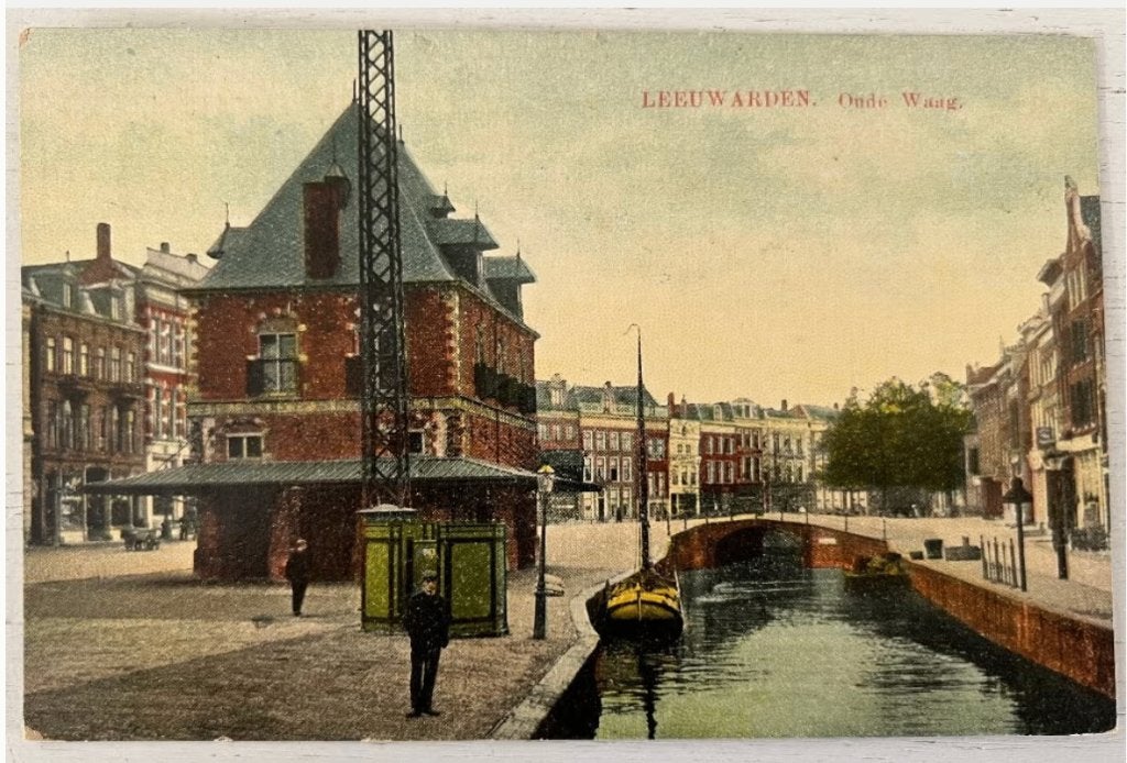 Oude Ansichtkaart - Leeuwarden - Oude Waag, Ophalen of Verzenden, Voor 1920, Gelopen, Friesland