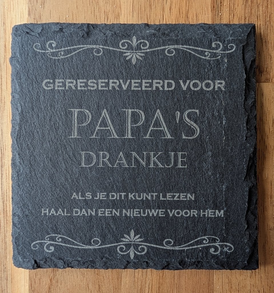 Onderzetter verjaardag papa, vader, pa, bonuspapa, Steen/keramiek, Glasonderzetter, Nieuw, Ophalen of Verzenden