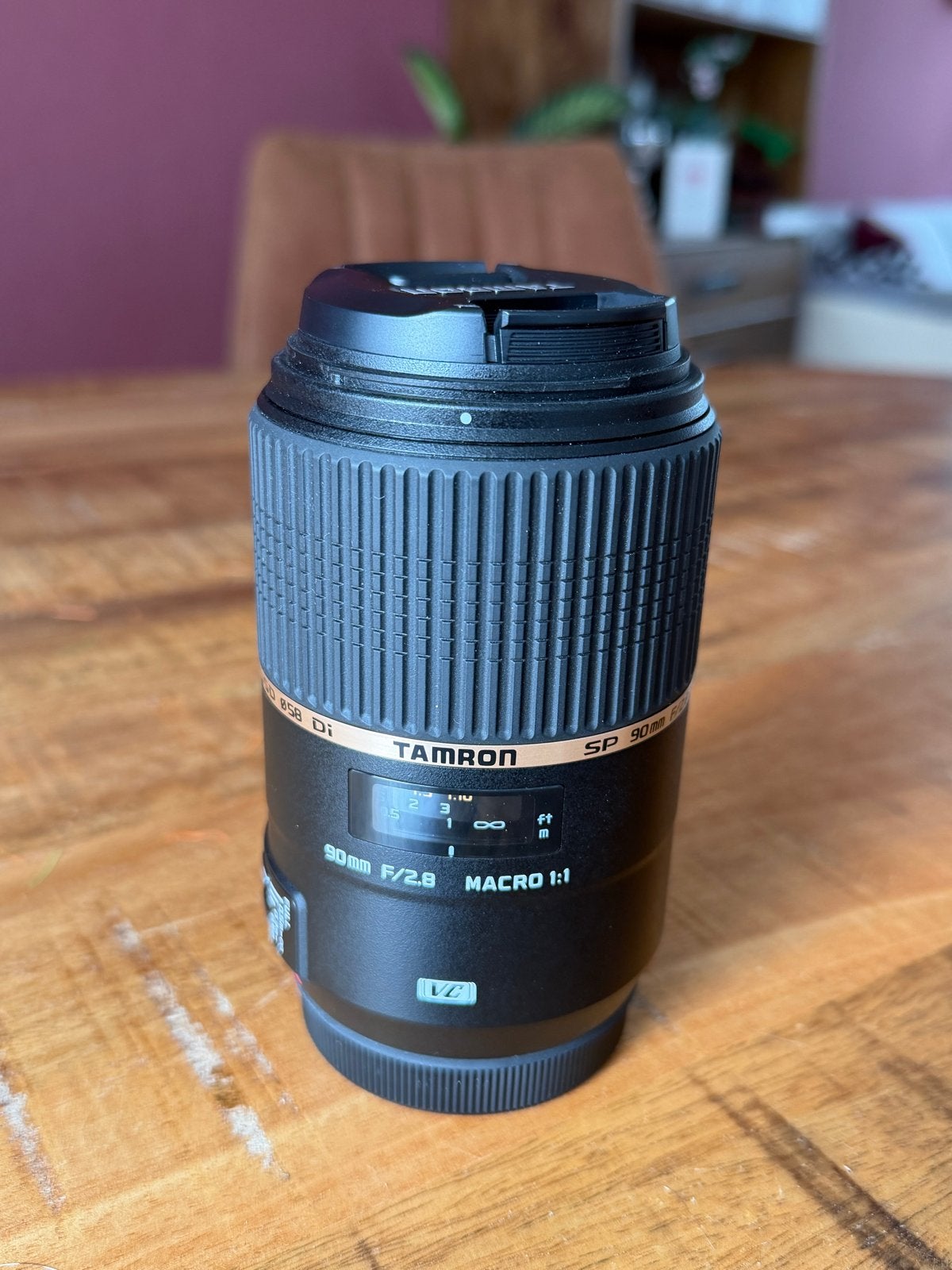 Tamron SP 90mm F/2.8 Di Macro 1:1 lens EF, Gebruikt, Macrofunctie, Ophalen of Verzenden, Overige vattingen