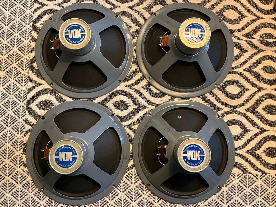 Set van 4 vintage VOX ELAC alnico luidsprekers - Made in UK, Overige merken, Gebruikt, Overige typen, Ophalen of Verzenden