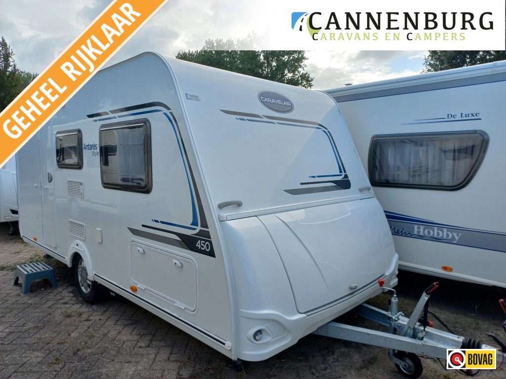 Caravelair Antares Style 450 mover-voortent-luifel, Schokbreker, 2 aparte bedden, Bedrijf, Treinzit