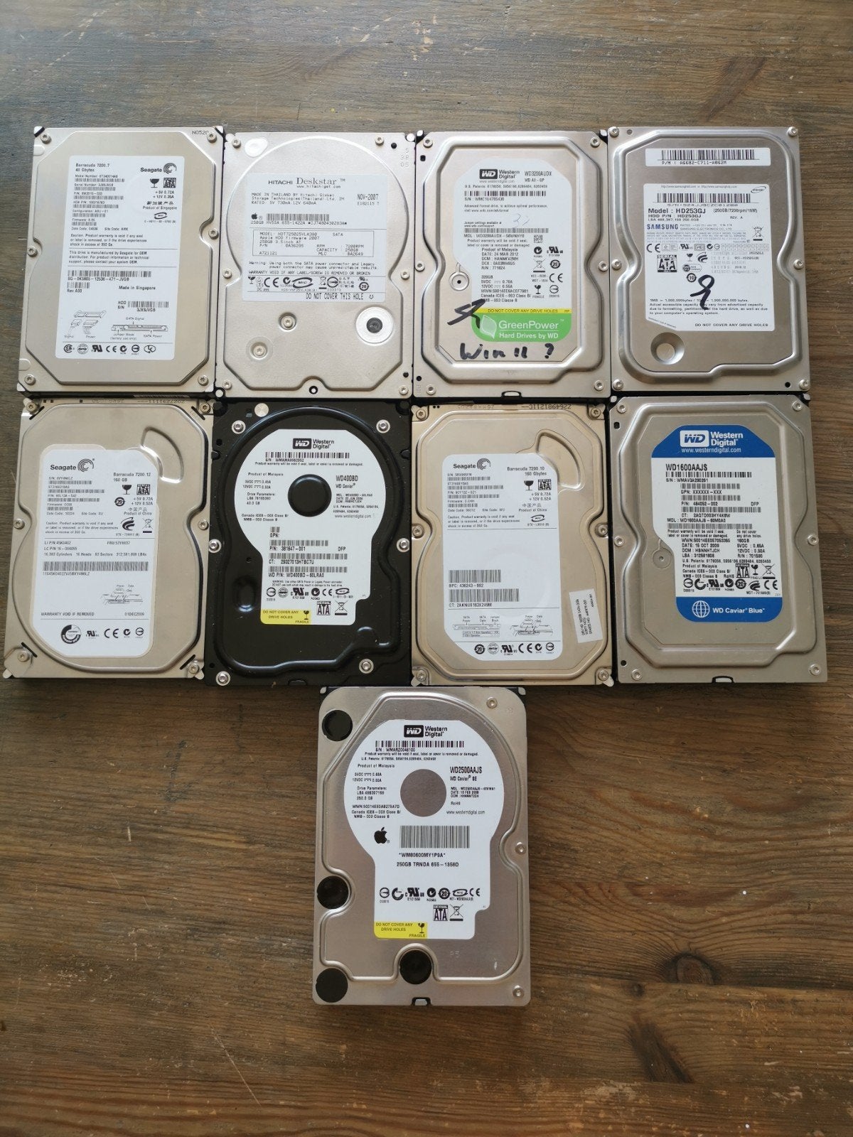 9x IDE schijven., Gebruikt, HDD, Ophalen of Verzenden, Desktop