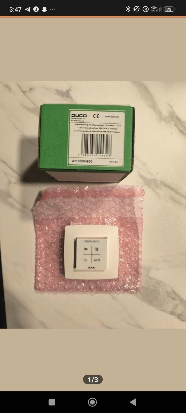 Duco Bedieningsschakelaar RF Batterij - Wit, Ophalen of Verzenden, Nieuw