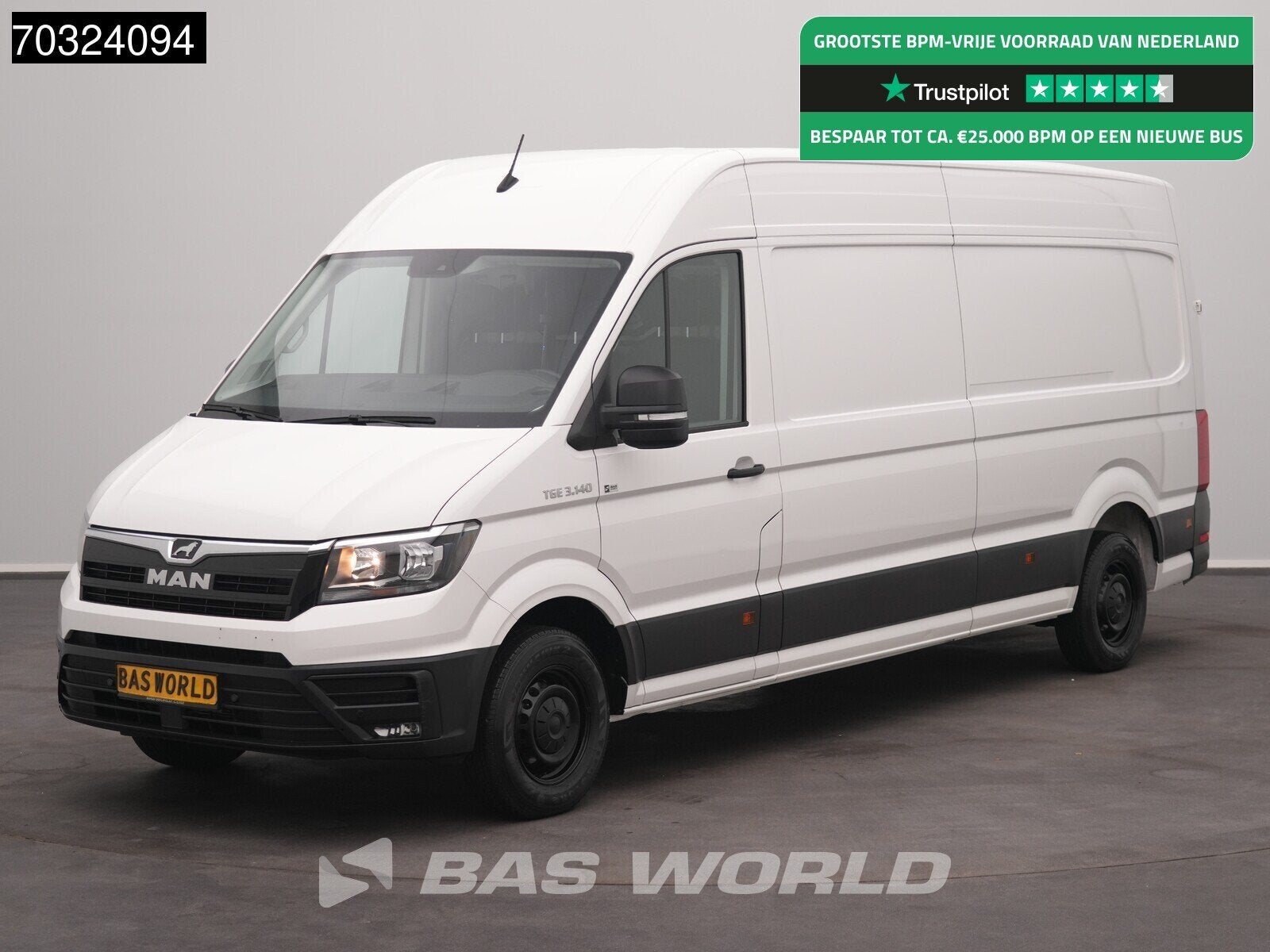 MAN TGE 3.140 Automaat L4H3 Airco Cruise Camera L3H2 L3 Maxi, Automaat, Stof, Gebruikt, Euro 6