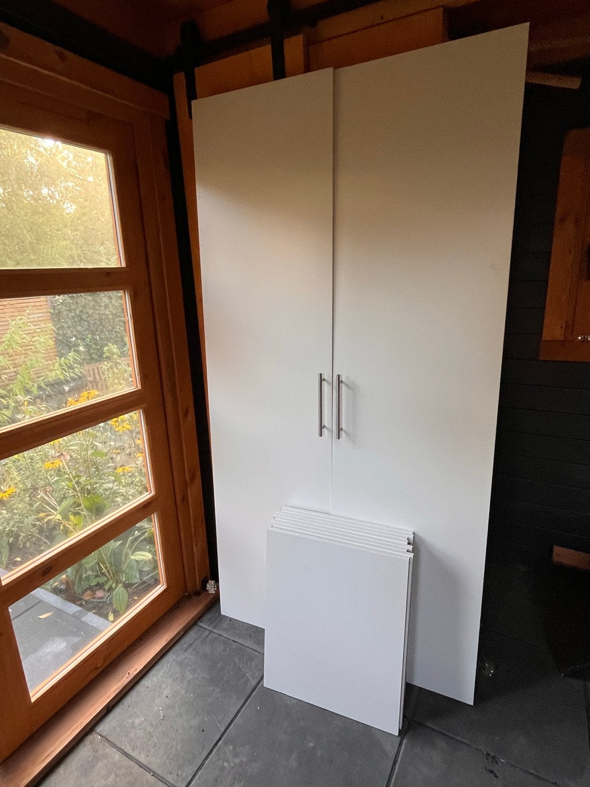 IKEA PAX: 2 deuren (wit) met scharnieren en 8 legplanken, Ophalen, Overige materialen, Gebruikt, 50 tot 100 cm