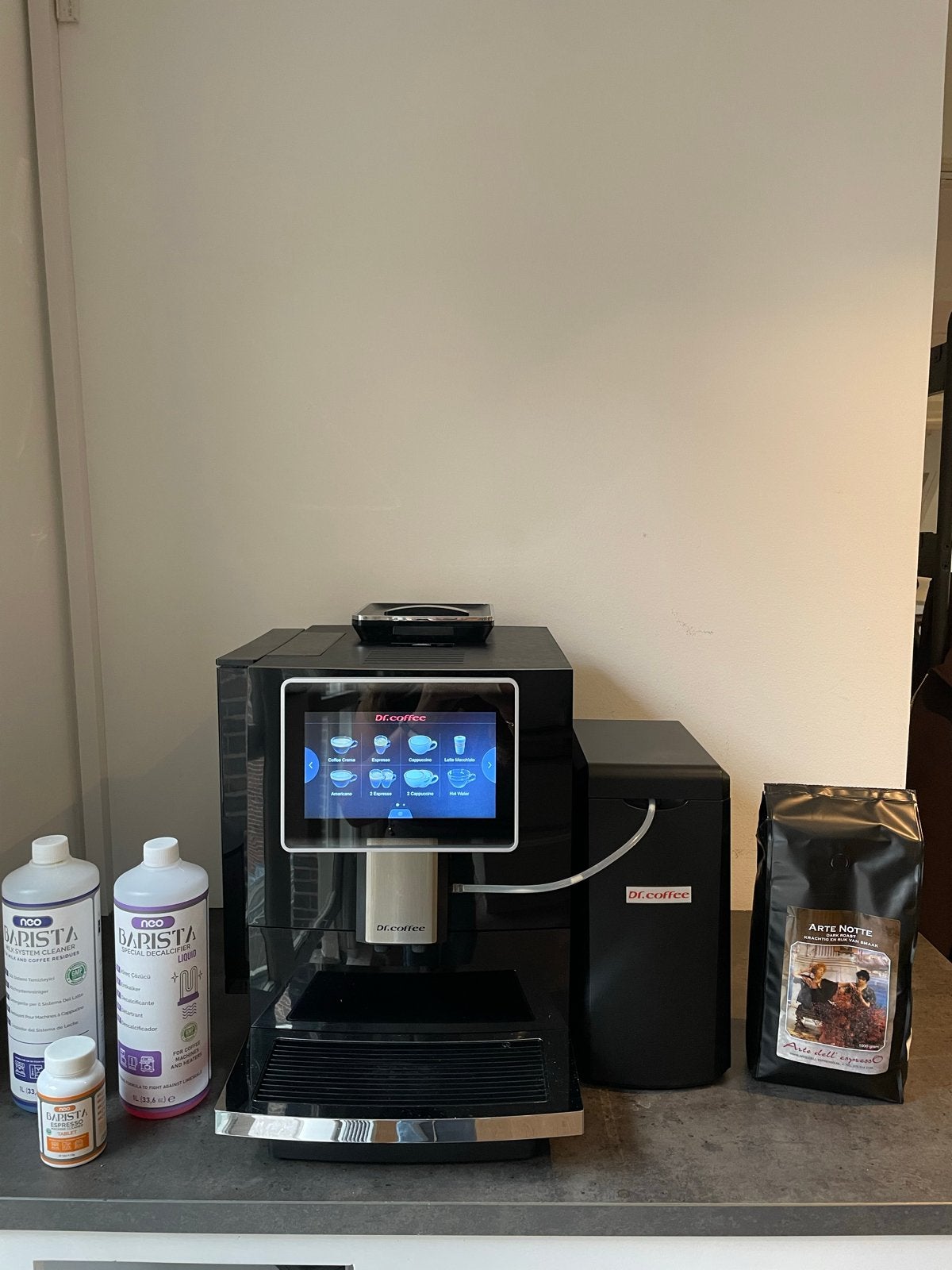 Dr. Coffee F10/H10 met 4L reservoir & Nivona melkkoeler, Ophalen, Afneembaar waterreservoir, 10 kopjes of meer, Koffiemachine