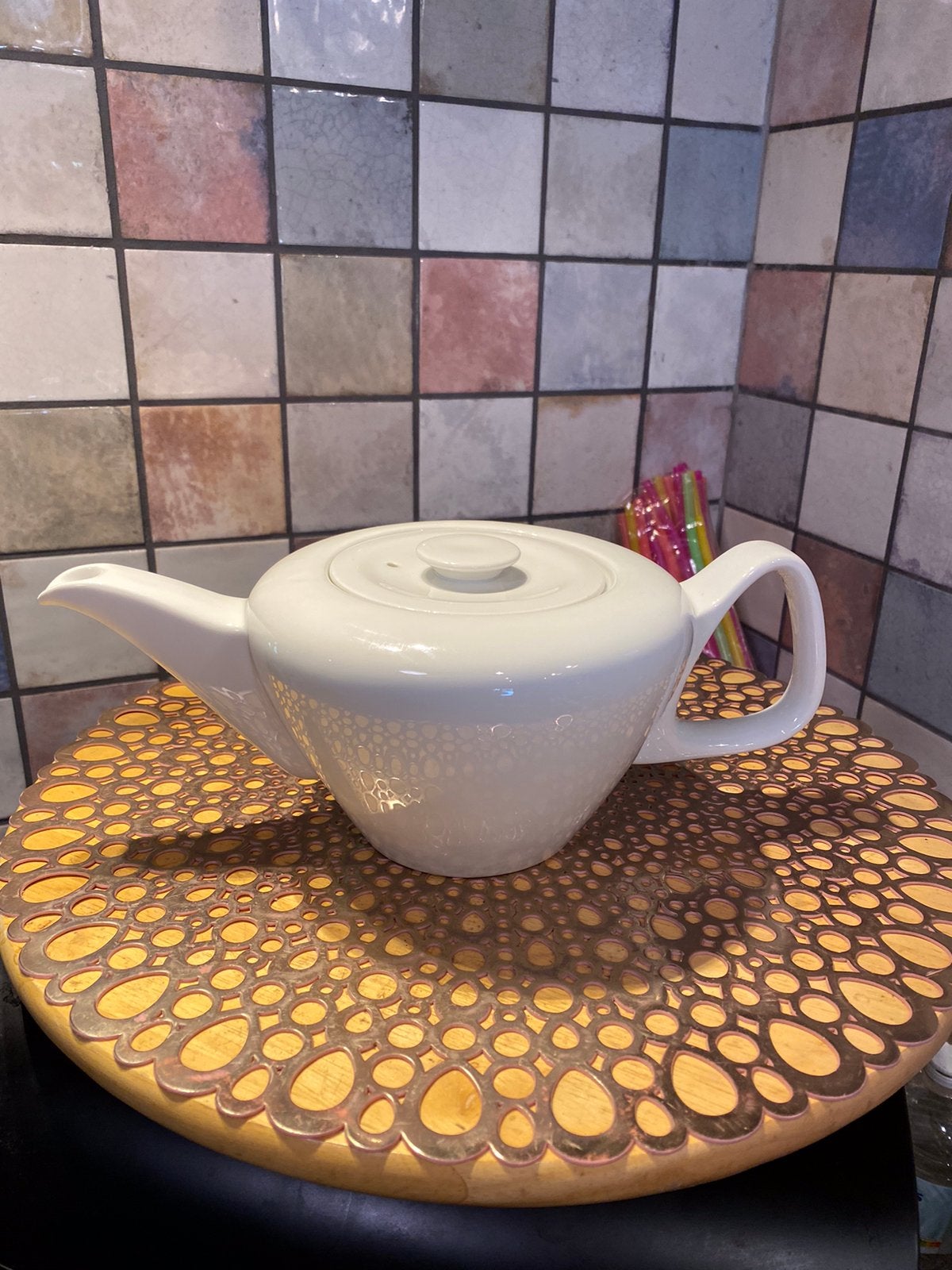 Bauscher Weiden,vintage Art Deco witte porseleinen theepot, Antiek en Kunst, Ophalen of Verzenden