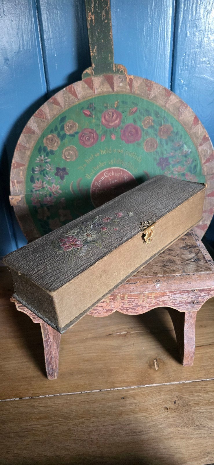 Leuke vintage gebloemde handschoendoos doos, Ophalen of Verzenden