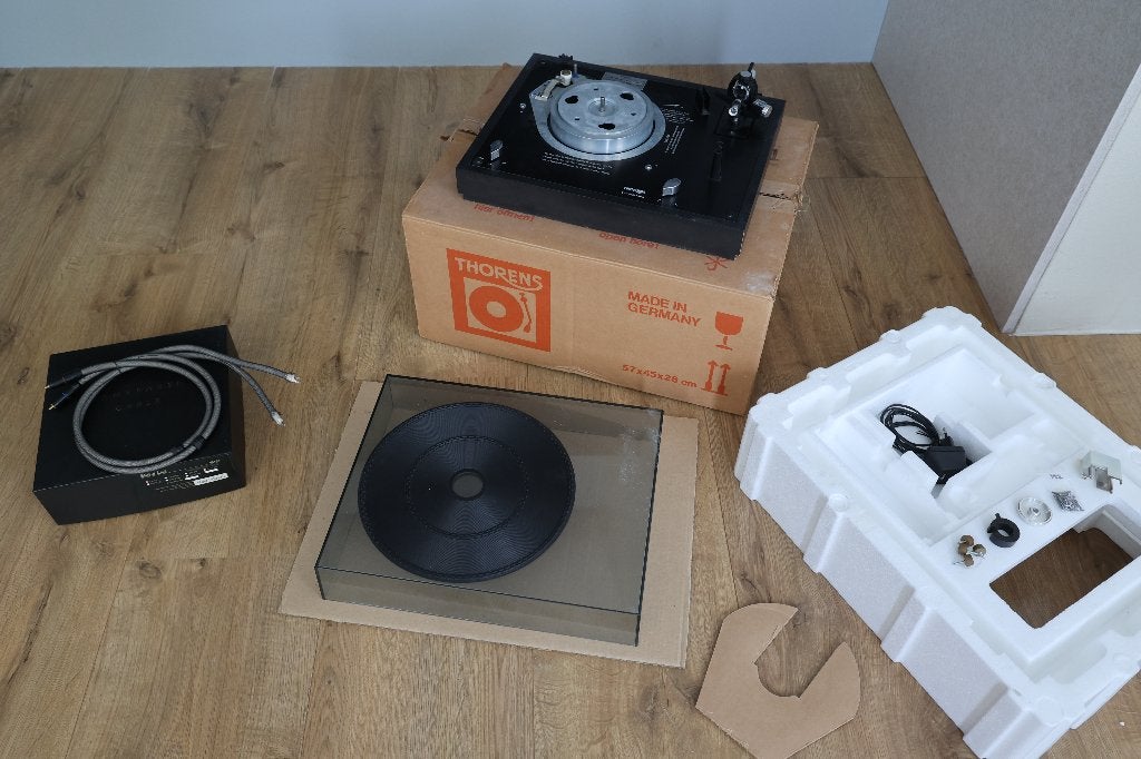 Thorens TD-160 MkII met doos en extra toonarm, Ophalen of Verzenden, Gebruikt, Platenspeler, Thorens