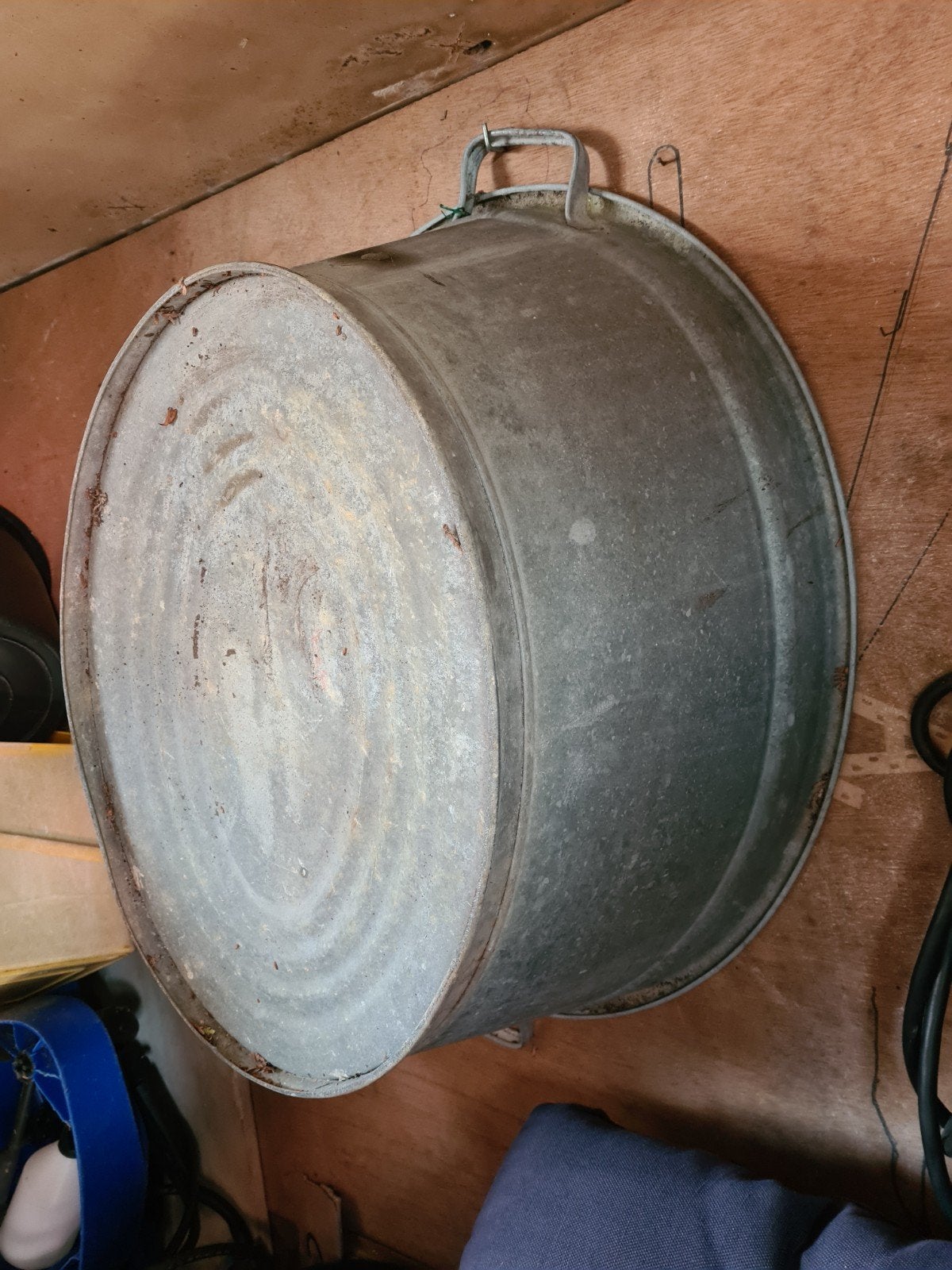 Vintage Zinken Wastobbe en Emmer Set, Ophalen
