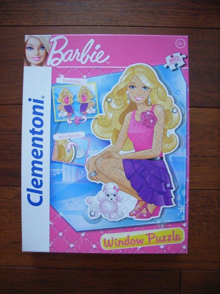 Clementoni Barbie dubbelzijdige puzzel met zuignappen 60 st., Ophalen of Verzenden, Meer dan 50 stukjes, Zo goed als nieuw, 4 tot 6 jaar