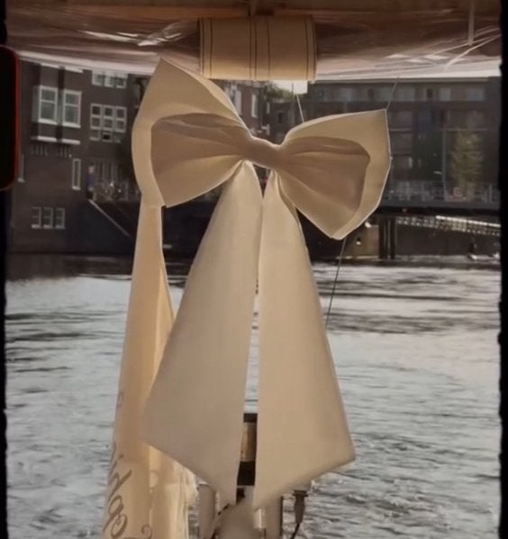 Grote strik in het wit 4x, Kleding | Dames, Trouwkleding en Trouwaccessoires, Ophalen, Zo goed als nieuw, Wit, Accessoires