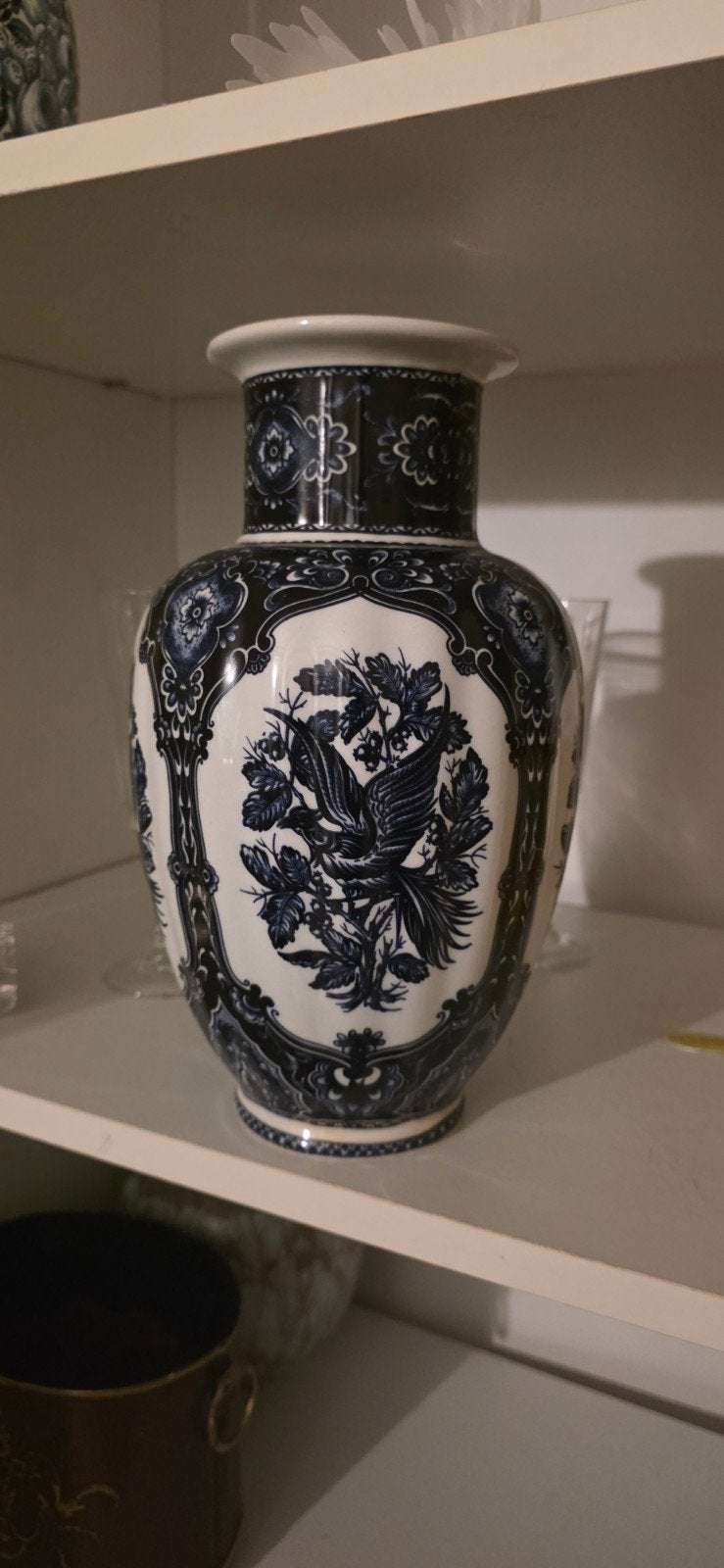 Antieke Chinese porseleinen vaas met vogeldecoratie, Antiek en Kunst, Ophalen