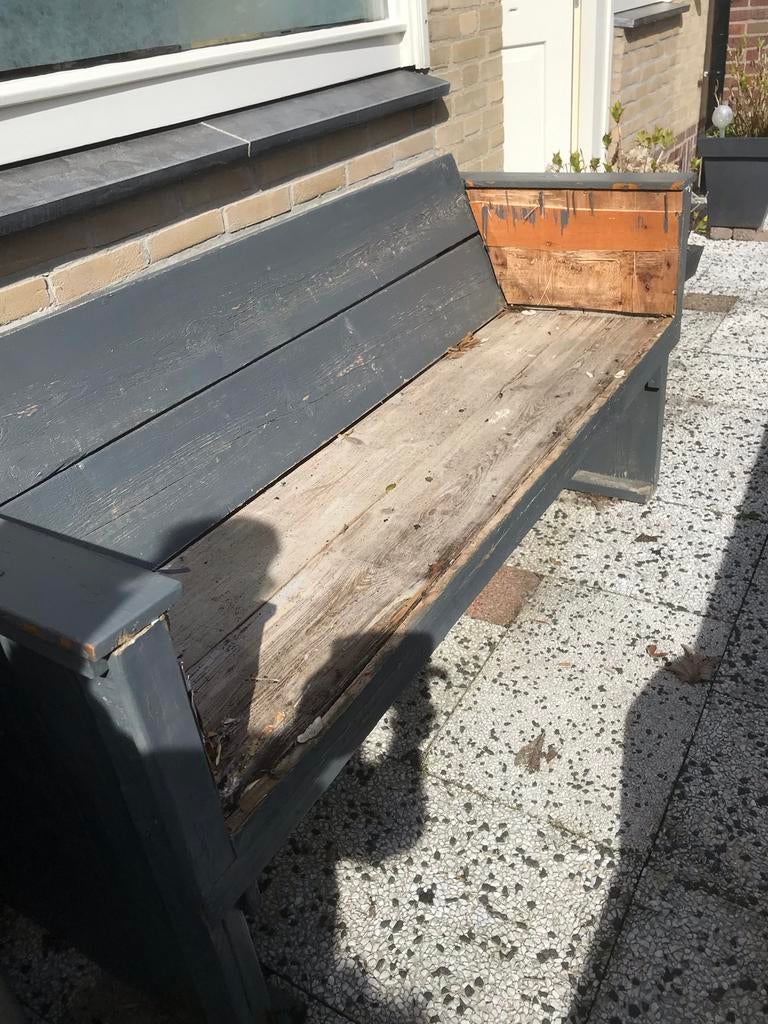 Tuinbank van steigerhout, Ophalen, Gebruikt, Hout