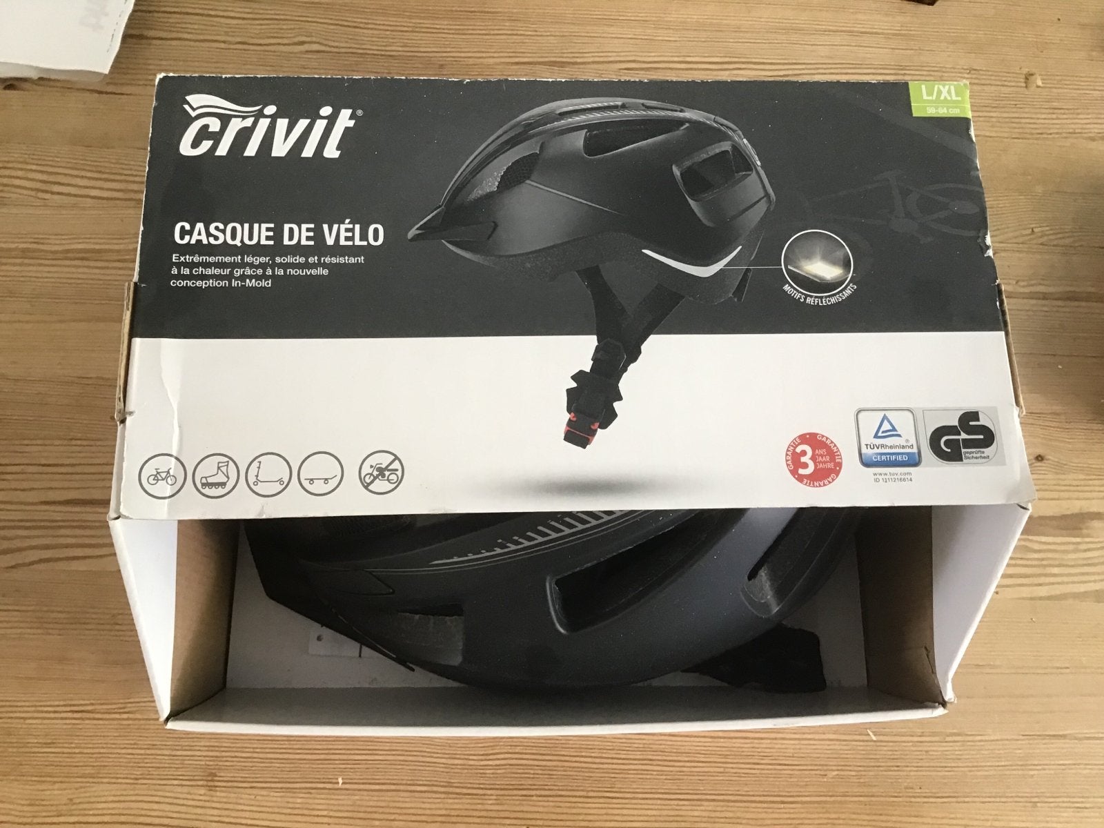 Crivit Fietshelm Nieuw L/XL met Verlichting Achter, Fietsen en Brommers, Ophalen of Verzenden, Nieuw, XL, Heer of Dame