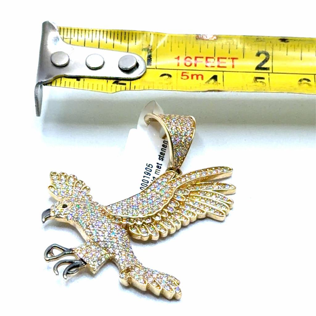 Gouden Adelaar Hanger met Zirkonia - 14kt, Www.bredajuwelier.nl, Nieuw, Ophalen of Verzenden, Www.bredajuwelier.nl