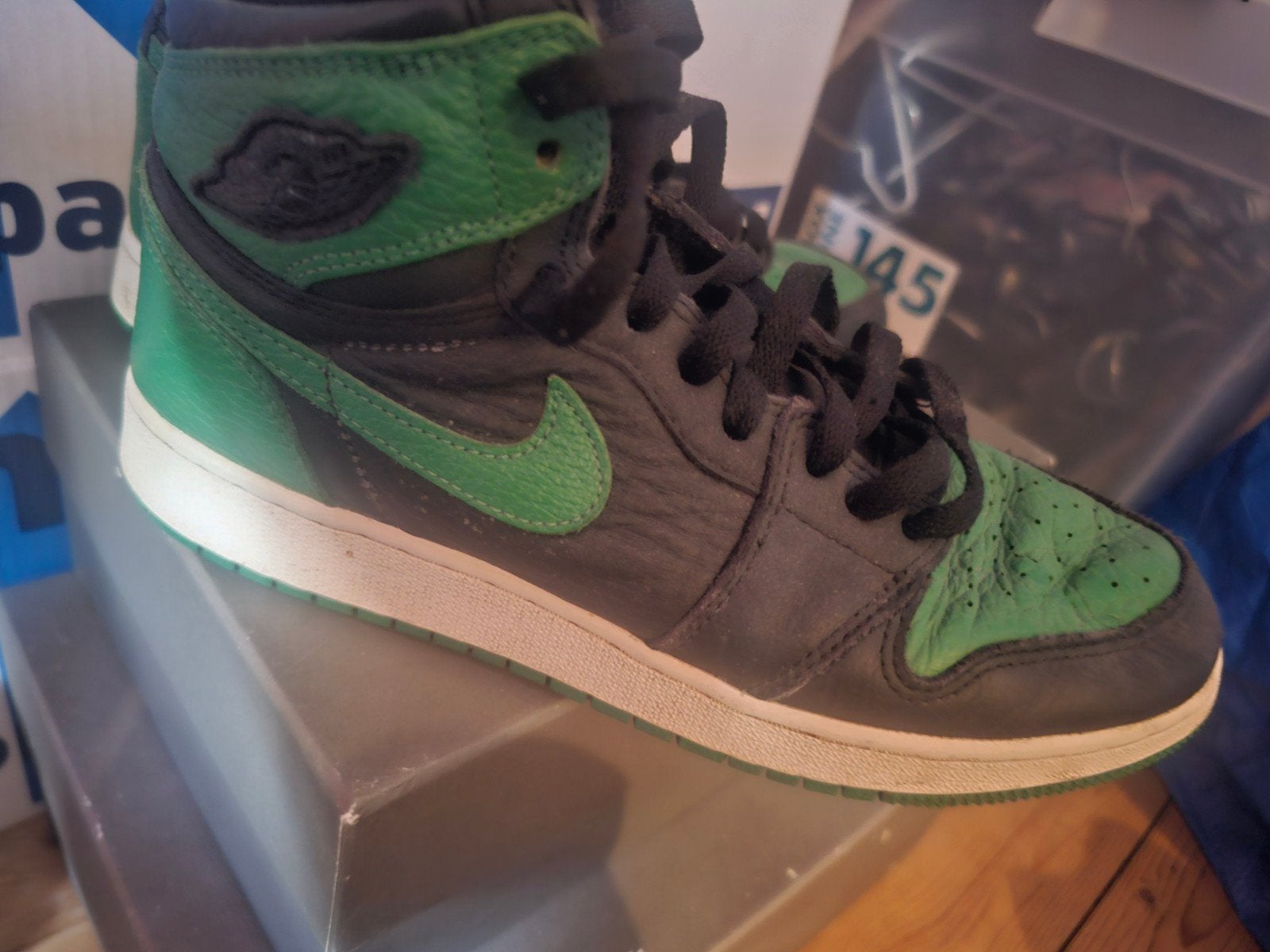 Nike Air Jordan 1 Mid Pine Green sneakers - Maat 40, Nike Air Jordan, Ophalen of Verzenden, Sneakers of Gympen, Gedragen