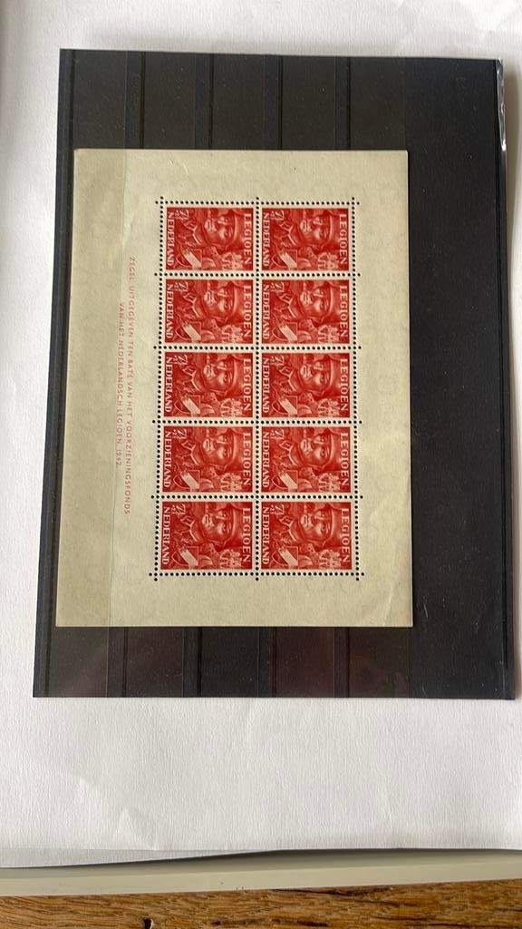Blok van 10 Legioen zegels Nederland 1942, Ophalen of Verzenden, Na 1940, Postfris
