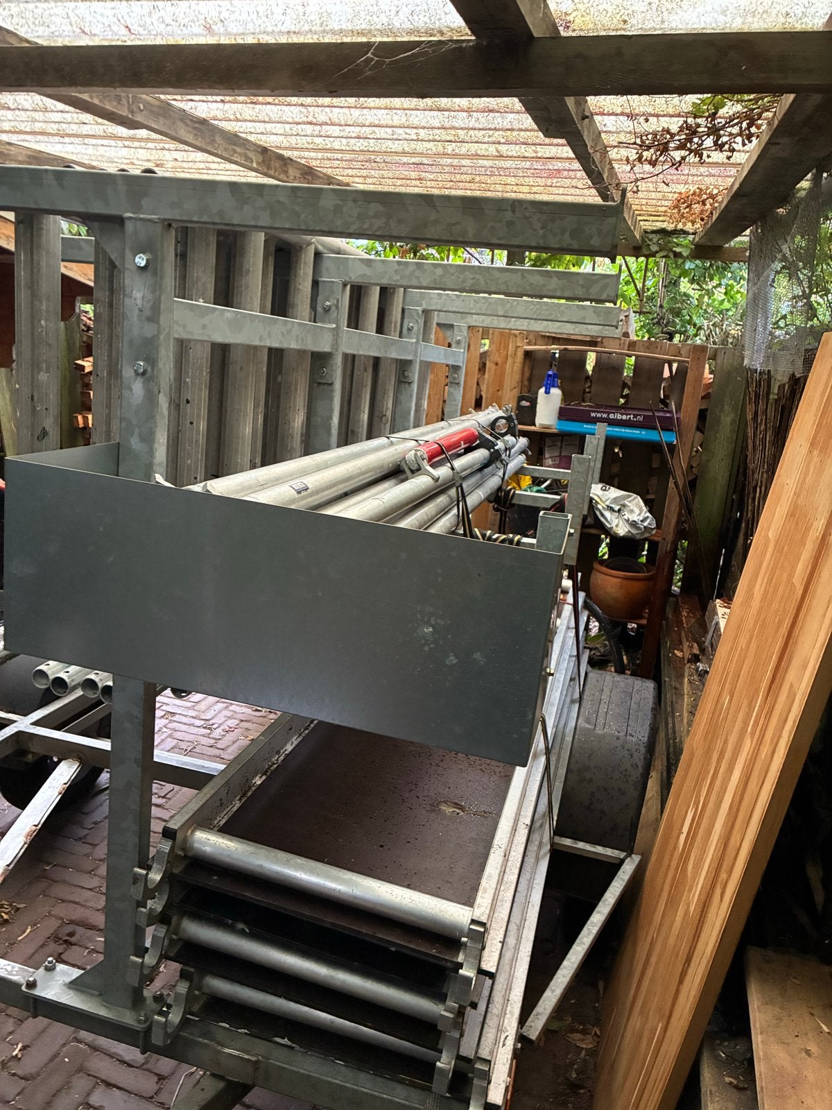 rolteiger inclusief aanhanger - Euroscaffold rolsteiger, Doe-het-zelf en Verbouw, Steigers, Ophalen of Verzenden, Gebruikt, Rolsteiger of Kamersteiger