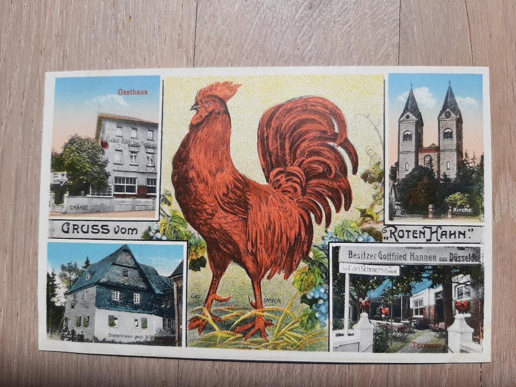 Oude kaart Duitsland, Arenberg, Hotel Roter Hahn, 1930?, Ophalen of Verzenden, 1920 tot 1940, Ongelopen, Duitsland