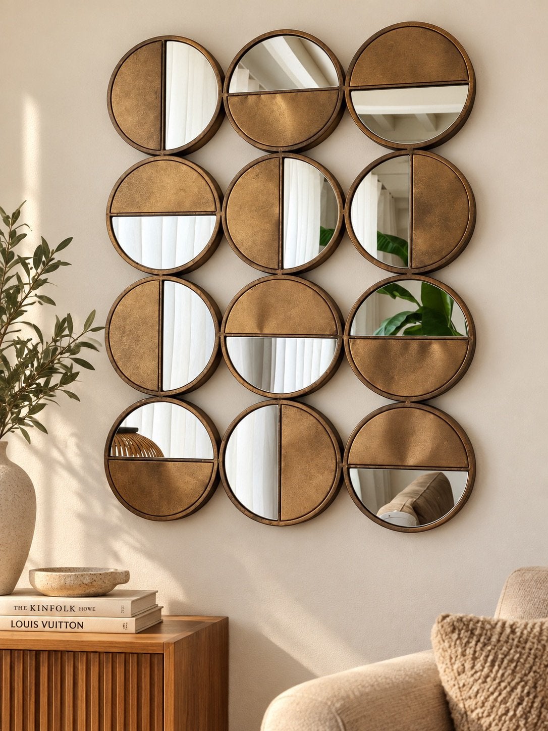 Spiegel, Ophalen, Metaal, Decoratieobject, 100 cm
