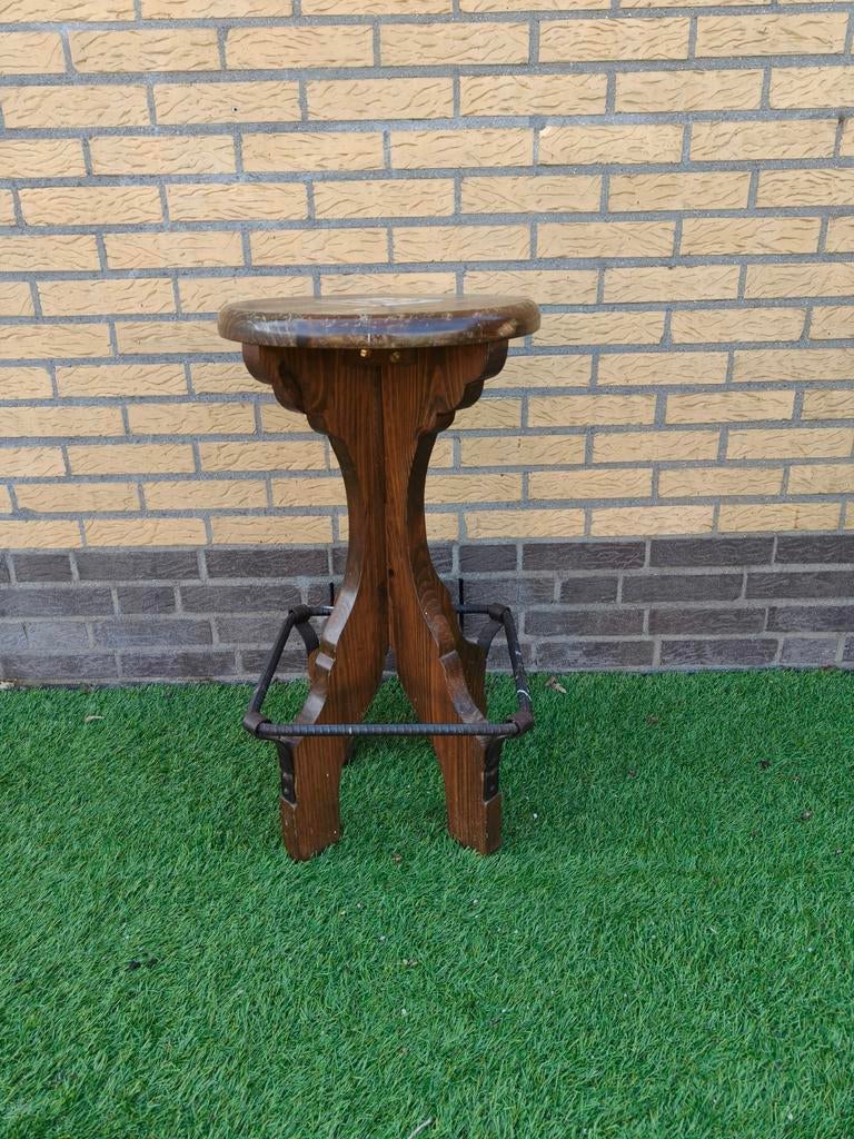 Mooie vintage houten barkruk., Ophalen, Gebruikt, Hout