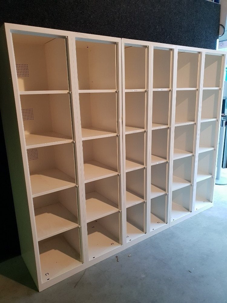 Metalen Vakkenkast 10-15 vaks Wit Grijs (nieuw) Magazijnkast, Ophalen, Nieuw