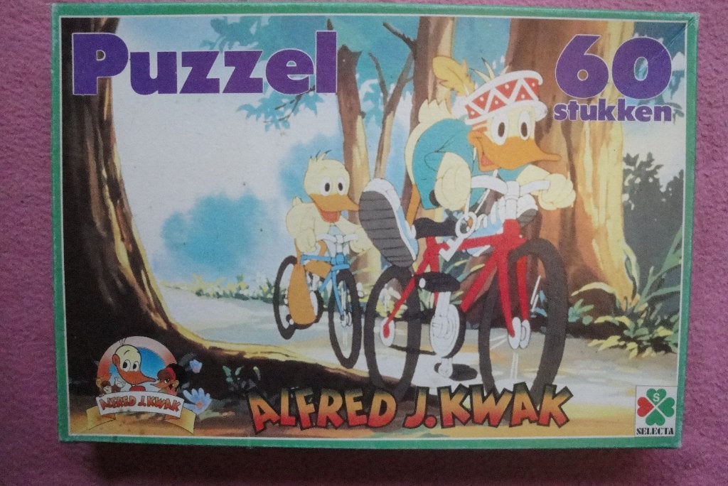 SELECTA  ALFRED J. KWAK KINDERPUZZLE 60 stukjes 1,50euro., Ophalen of Verzenden, Minder dan 500 stukjes, Gebruikt, Legpuzzel