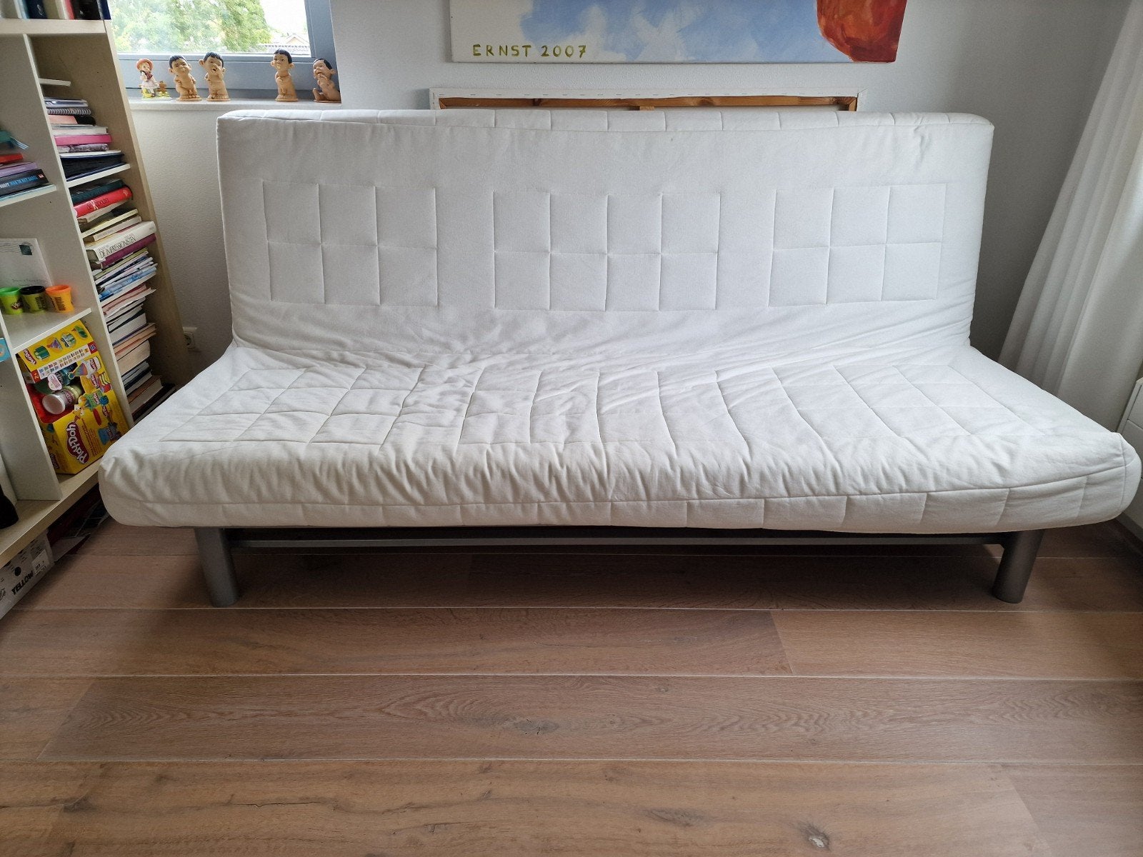 IKEA Beddinge slaapbank - Wit, 140x200 cm, Ophalen, Gebruikt, Tweepersoons, 140 cm