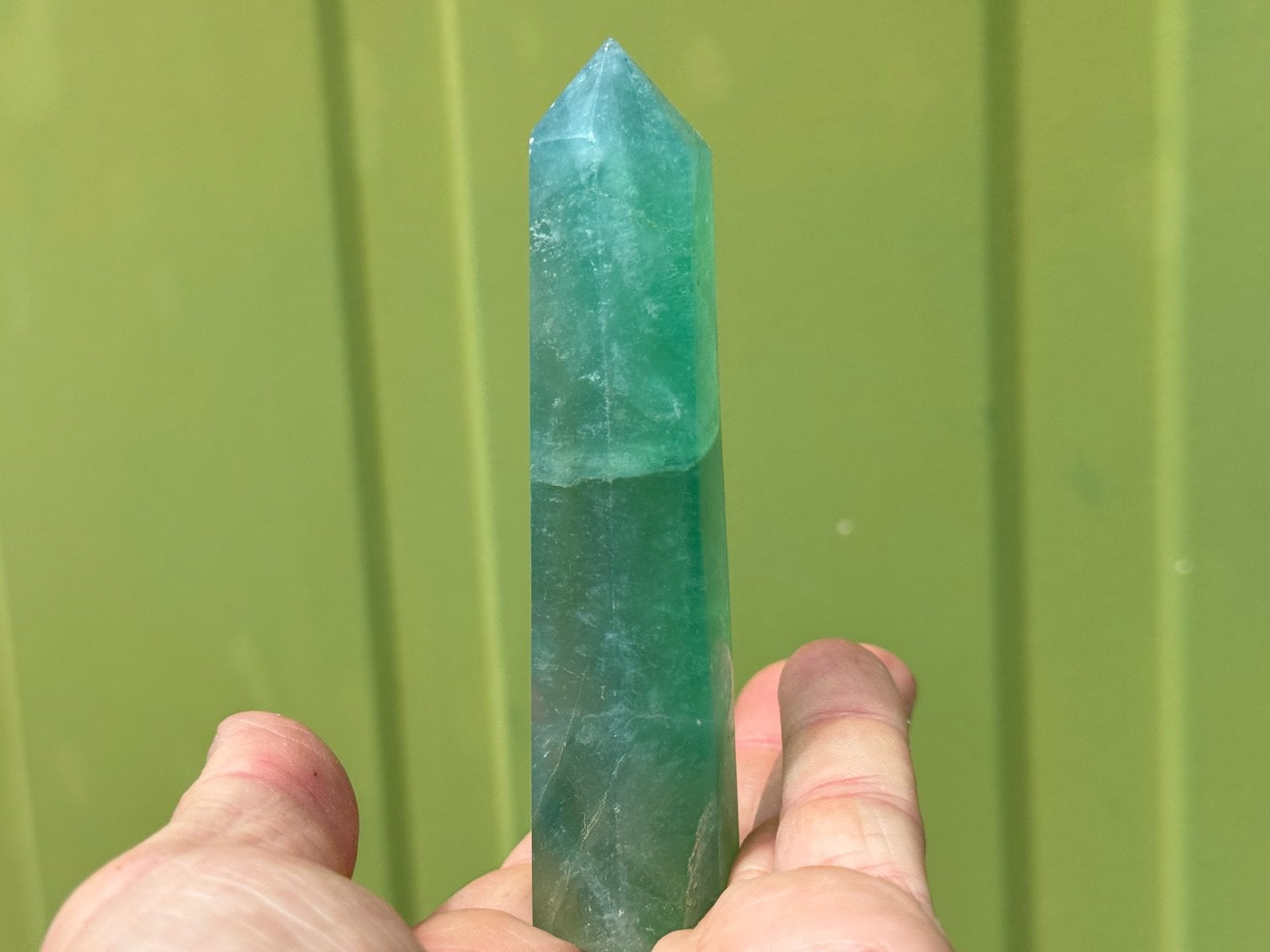 189 Fluoriet obelisk punt mineralen, Ophalen of Verzenden, Mineraal