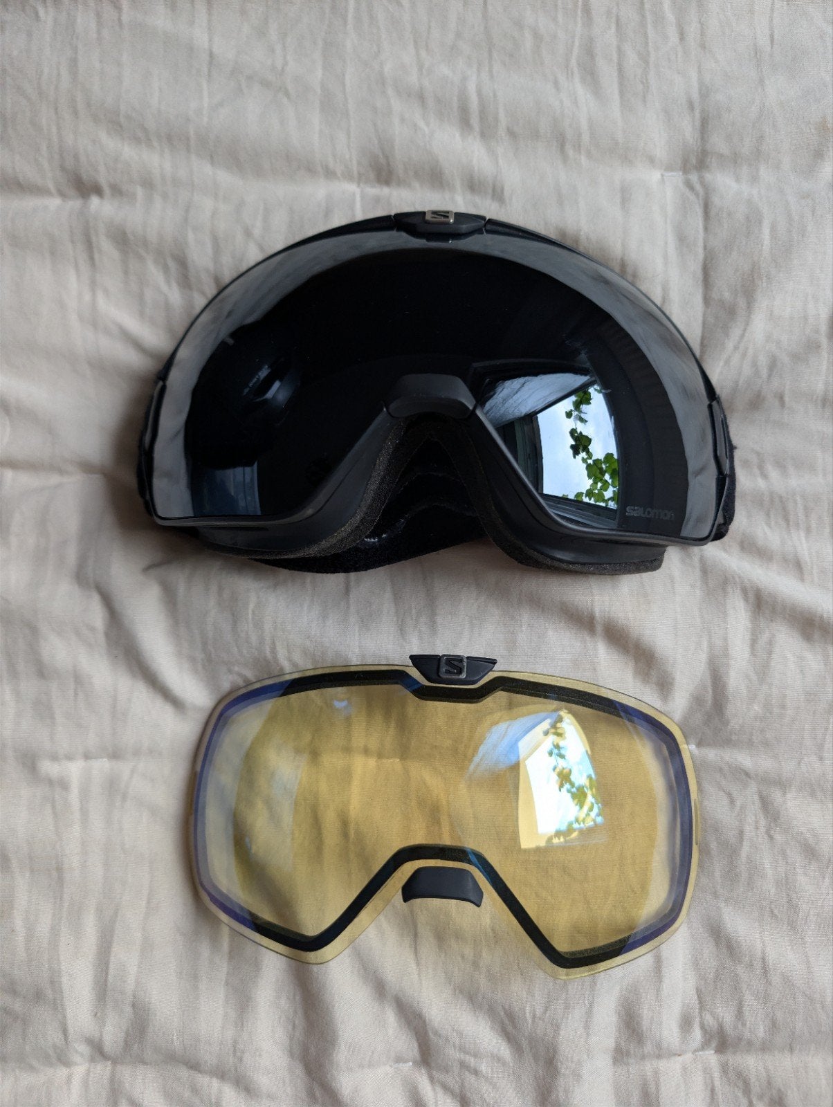 Salomon ski-/snowboardbril met verwisselbare lens, Sport en Fitness, Skiën en Langlaufen, Overige typen, Zo goed als nieuw, Skiën