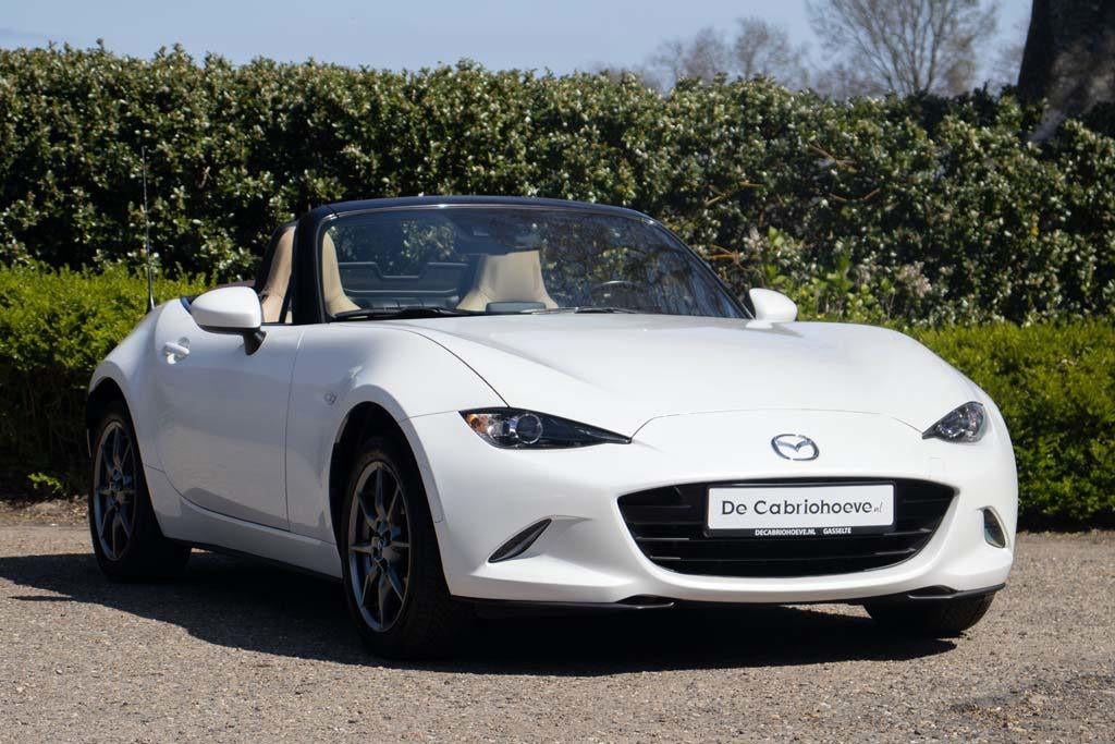 Mazda MX-5 ND 1,5l SkyActiv-G 131 GT-M Snowflake White Pearl, Achterwielaandrijving, Gebruikt, Beige, 4 cilinders