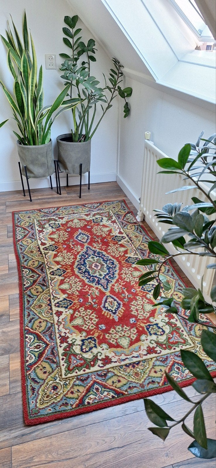 Vintage Kleed Perzisch Tapijt Vloerkleed 91x168 cm, Ophalen, Gebruikt, Eclectisch. Vintage, Brocante, Bohemian, Antiek, 50 tot 100 cm