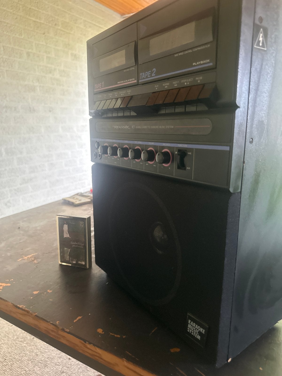 Realistic K1 Dubbel Cassette Karaoke Muzieksysteem, Ophalen of Verzenden, Gebruikt, Complete set