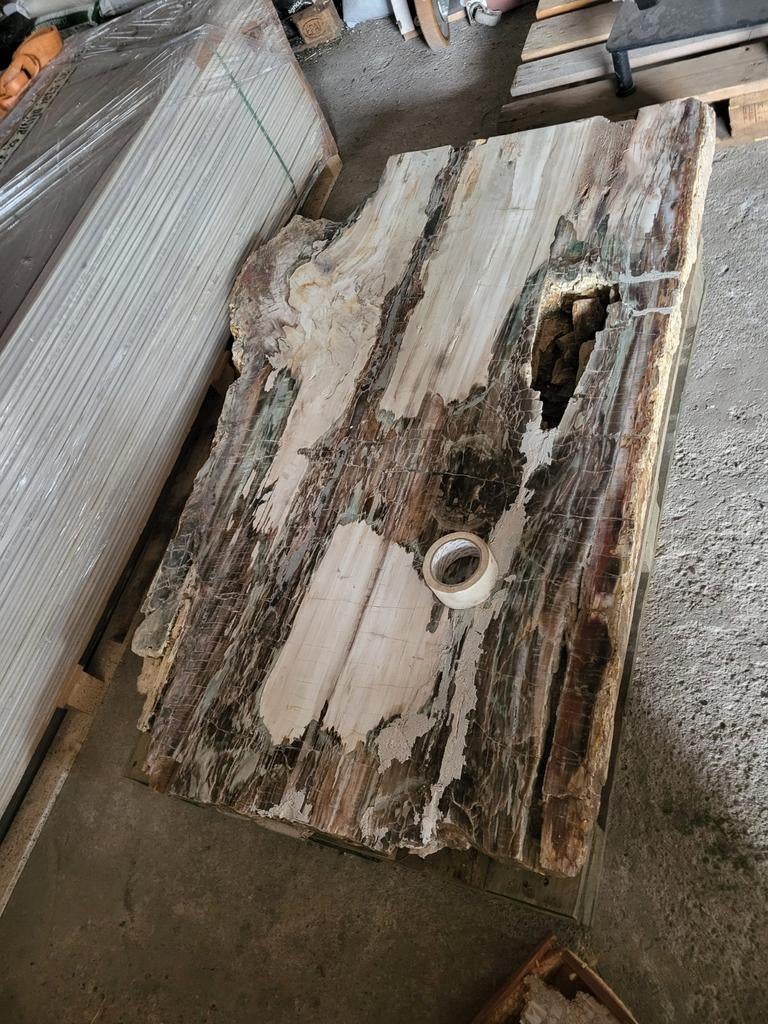 Grote blok versteend hout, 150x50 cm, Ophalen