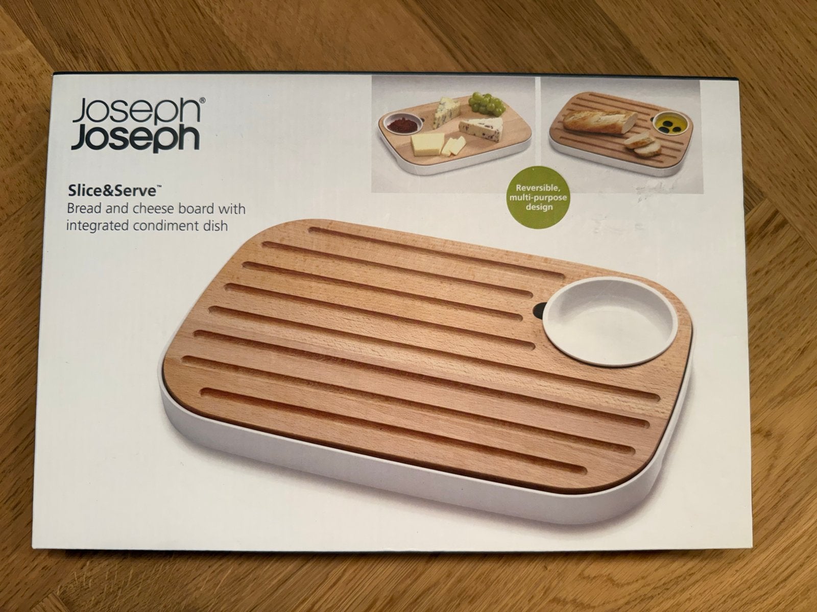Joseph Joseph Slice & Serve Borrelplank met schaaltje, Hout, Snij-/serveerplank, Nieuw, Ophalen of Verzenden