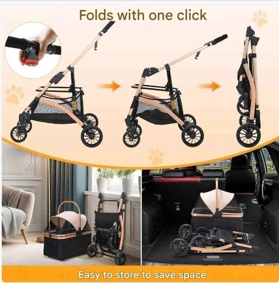 Hondenbuggy - 2-In-1 Wagen - Huisdieren - Vouwbare - Afneemb, Corvance B.V., Verzenden, Nieuw, Corvancebol@gmail.com