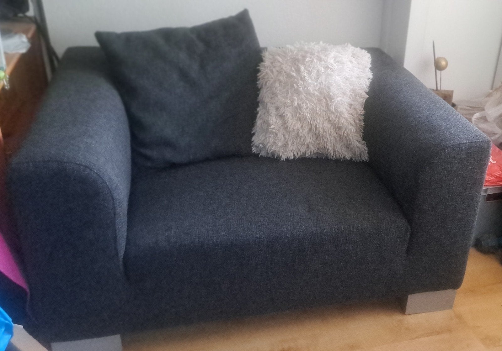 Antraciet grijze love seat, Huis en Inrichting, Ophalen, 75 tot 100 cm, Tweepersoons, Minder dan 150 cm
